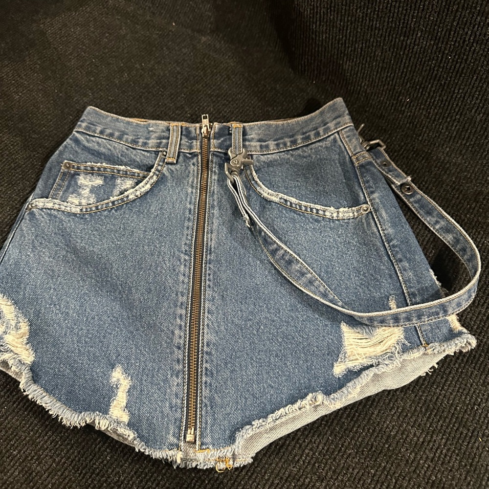 Carmar Blue Denim Mini Skirt size 24/0 Y2K